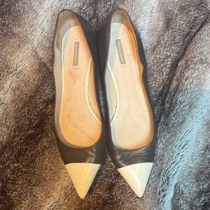 Giorgio Armani Two-Tone Gray and Cream Flats